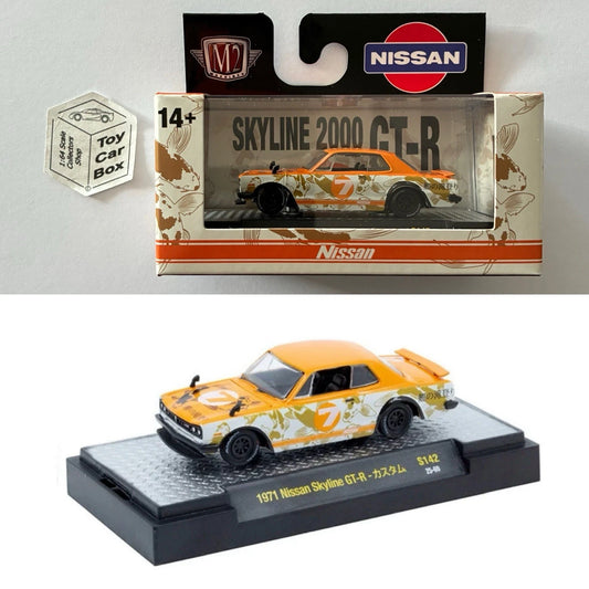 M2 MACHINES - 1971 Nissan Skyline GT-R (Orange - Auto-Thentics S142) L92g