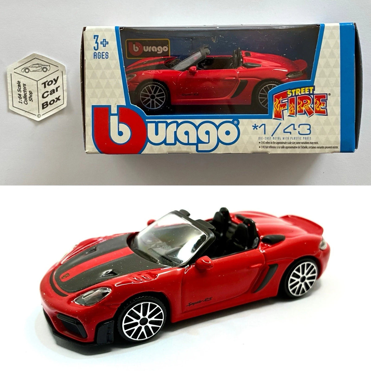 BBURAGO 1/43 - Porsche 718 Spyder RS (Red - Street Fire - Boxed) E28g