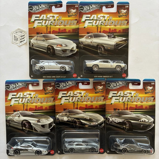 2026 HOT WHEELS - Fast & Furious 5 Car Set (Silver Anniversary Complete Set) S25