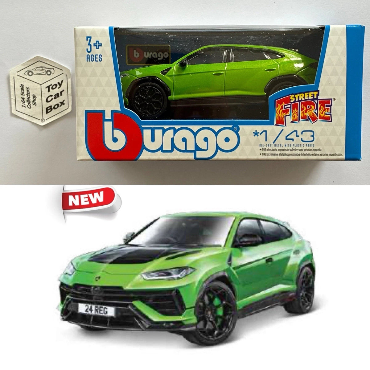 BBURAGO 1/43 - Lamborghini Urus Performante (Green - Street Fire - Boxed) E28g