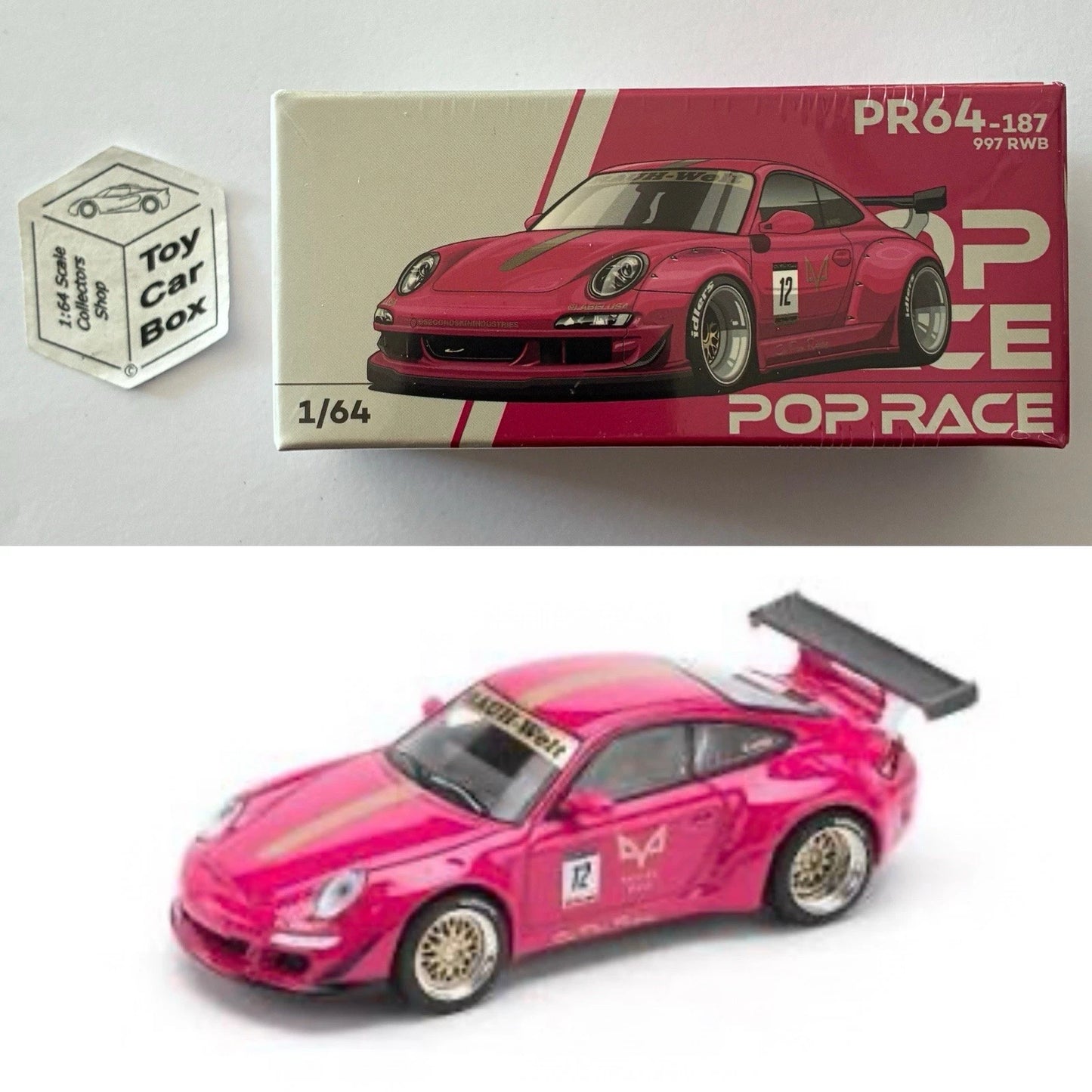 POP RACE - Porsche RWB 997 (1:64 Pink #PR64-202 - Boxed) Q85g
