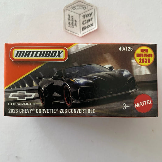 2025 MATCHBOX #40 - 2023 Chevy Corvette Z06 Convertible (Black - Power Grab) C00