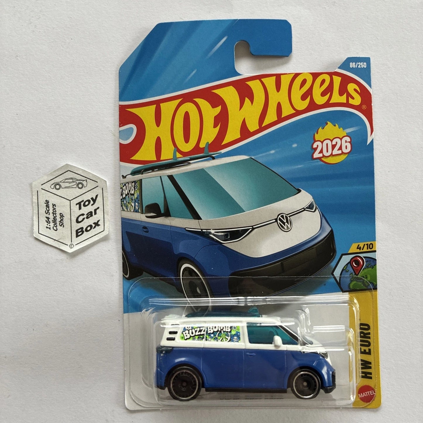2026 HOT WHEELS #86 - Volkswagen VW ID Buzz Bomb (Blue - Long Card) A80