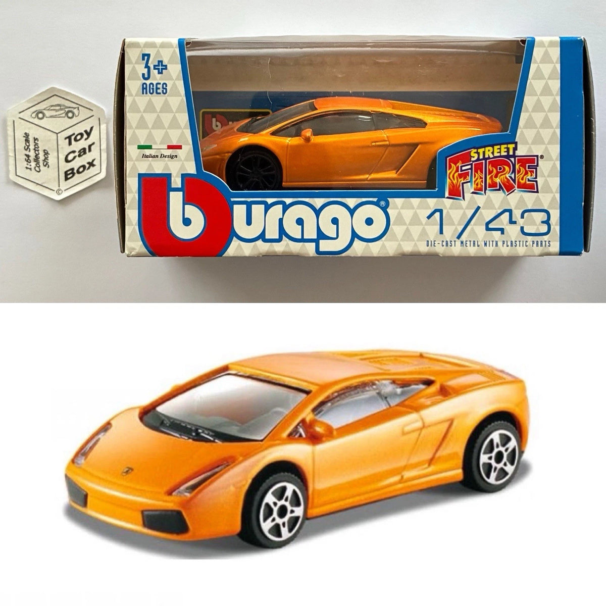 BBURAGO 1/43 - Lamborghini Gallardo (Orange - Street Fire - Boxed) E28g
