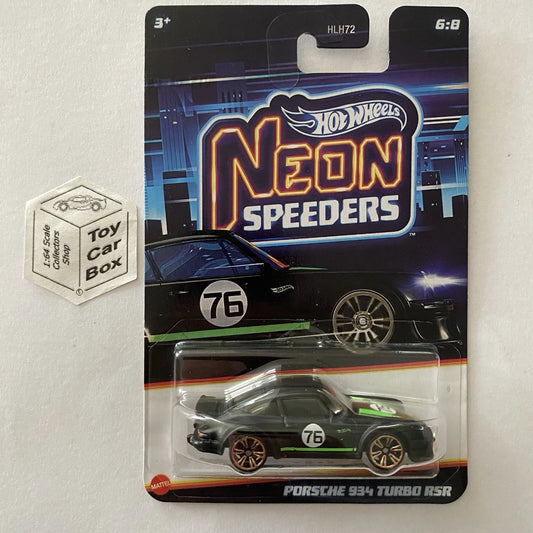 2025 HOT WHEELS Neon Speeders - Porsche 934 Turbo (#6 Black & Green) D50