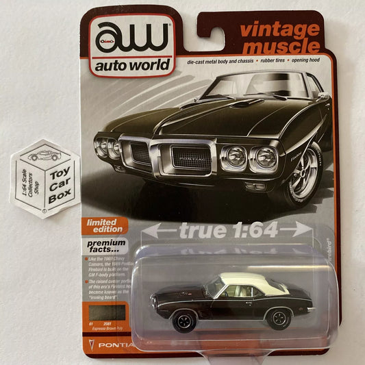 2023 AUTO WORLD - 1969 Pontiac Firebird (Espresso Brown Poly - Release 2A) M13