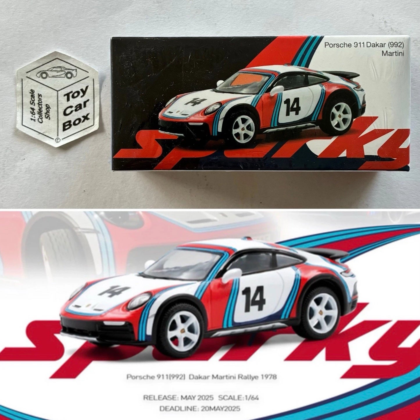 SPARKY - Porsche 911 Dakar 992 (Martini - 1/64 Scale - Sealed Box) Rg