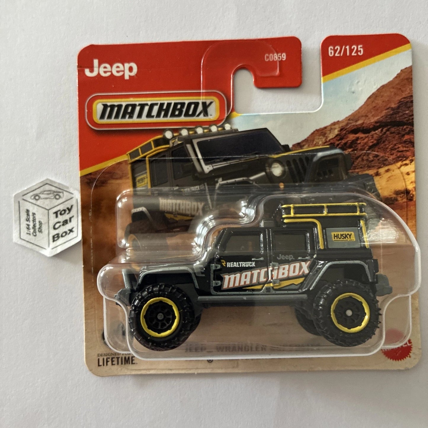 2026 MATCHBOX #62 - Jeep Wrangler Superlift (Black - Short Card) B42g