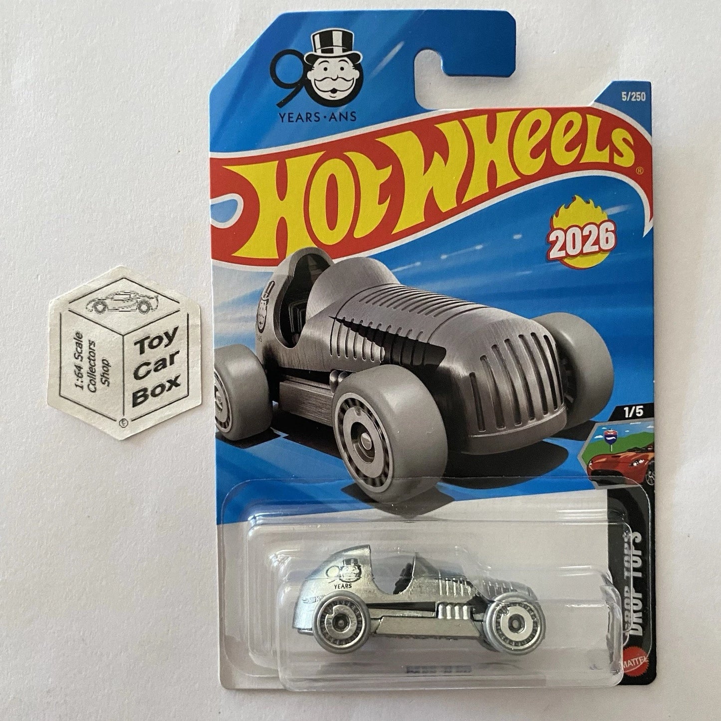 2026 HOT WHEELS #5 Monopoly Pass ‘N Go (Silver #1 Drop Tops - Long Card) A80