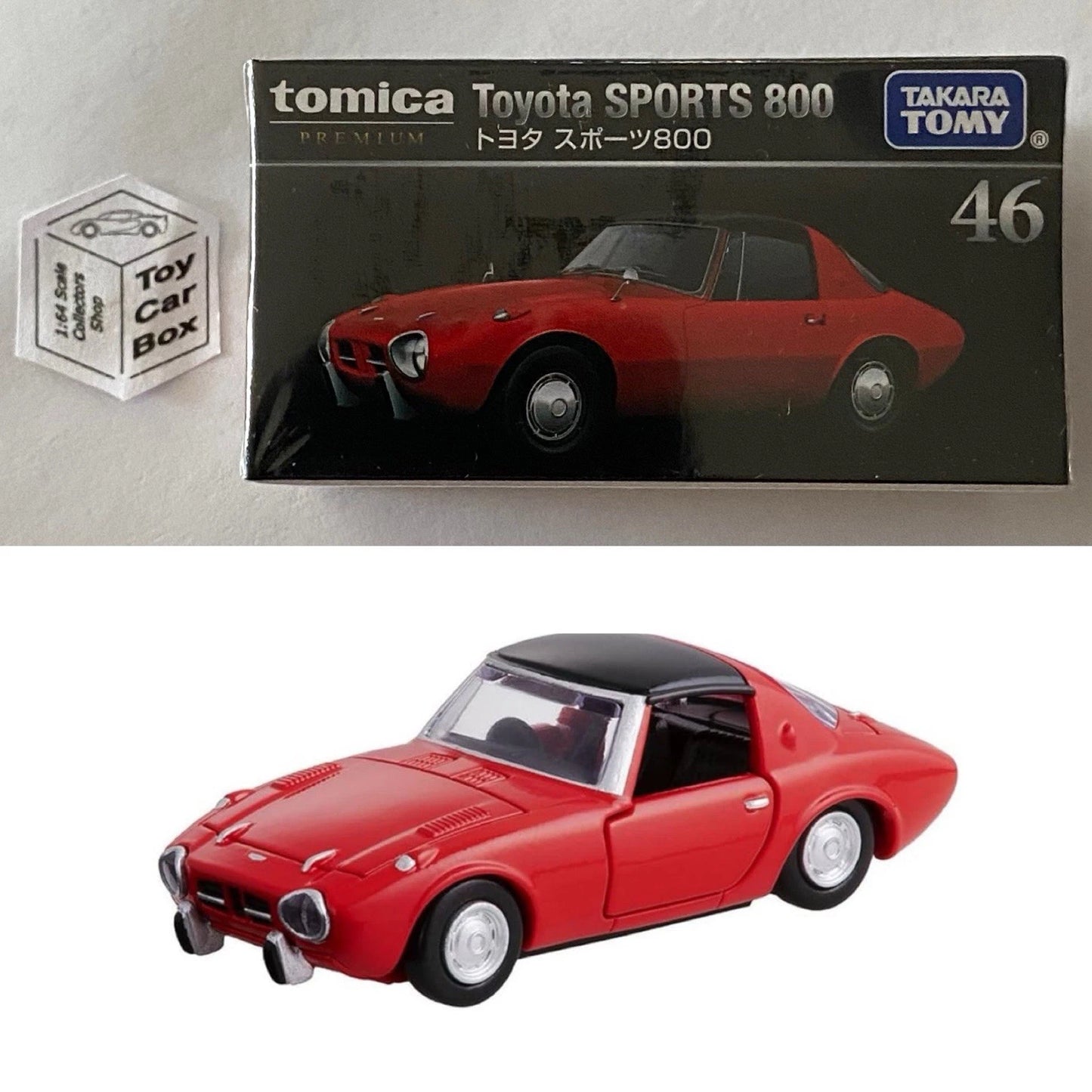 TOMICA Premium #46 - Toyota Sports 800 (Red - 1:55 Scale - Boxed) J00