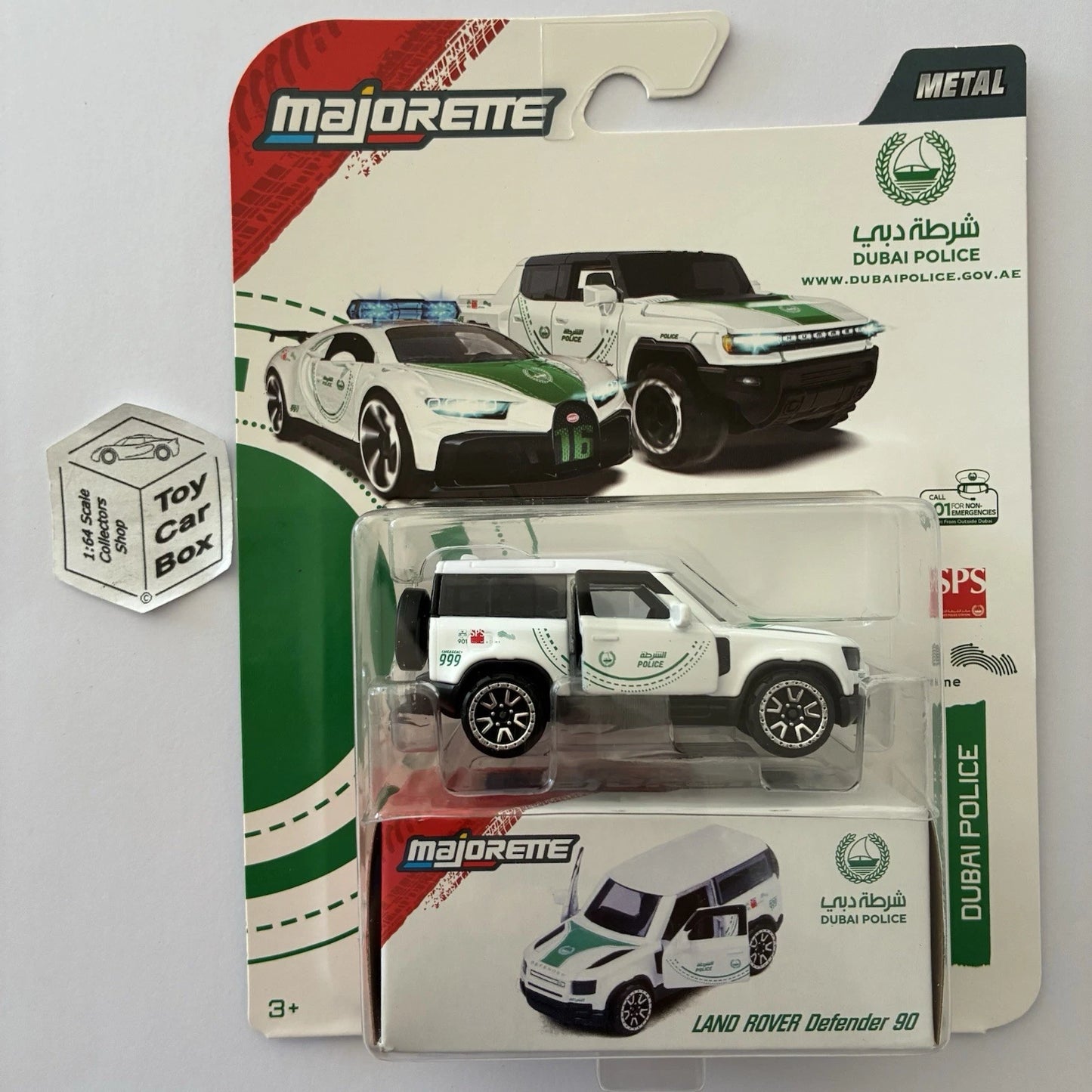 MAJORETTE Land Rover Defender 90 (Dubai Police Deluxe Model & Collector Box) H65