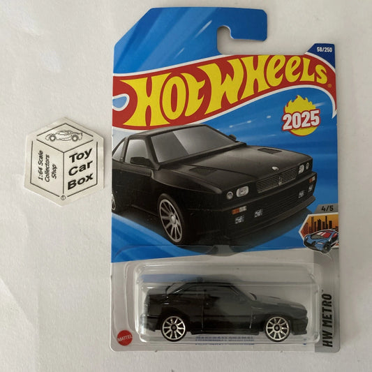 2025 HOT WHEELS #58 - Maserati Shamal (Black #4 HW Metro - Long Card) A80
