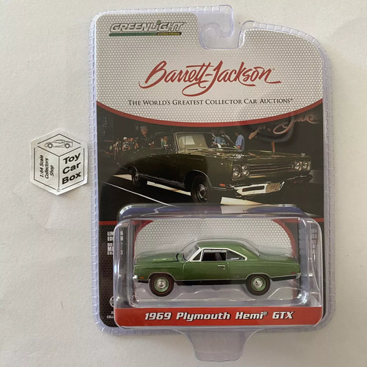 GREENLIGHT - 1969 Plymouth Hemi GTX (Green - Barrett Jackson Series 14) I84g