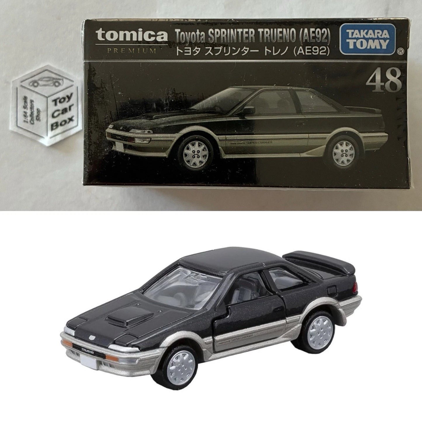 TOMICA Premium #48 - Toyota Sprinter Trueno AE92 (1:60 Scale - Boxed) J00
