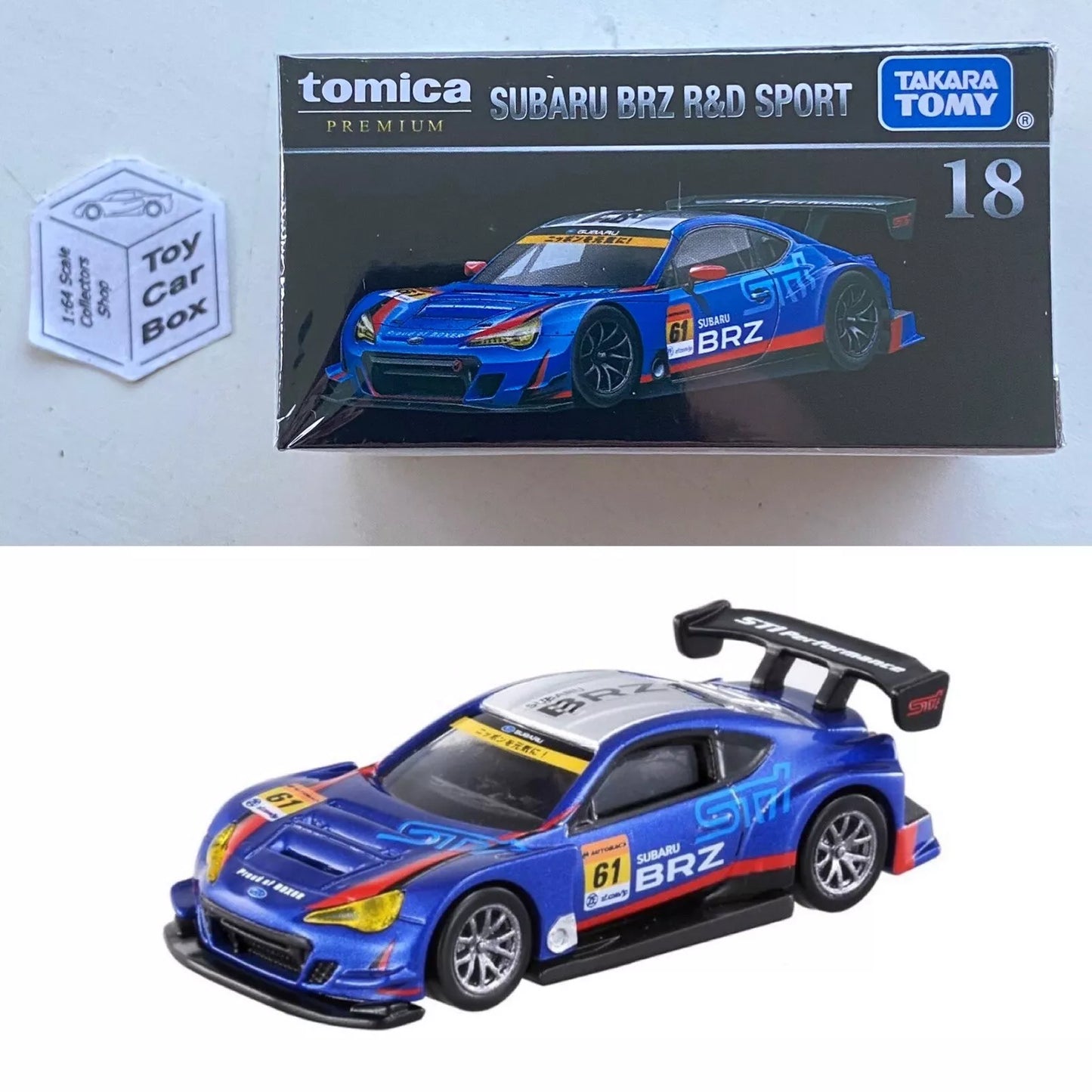 TOMICA Premium #18 - Subaru BRZ R&D Sport (Blue - 1/60 Scale - Boxed) I00g