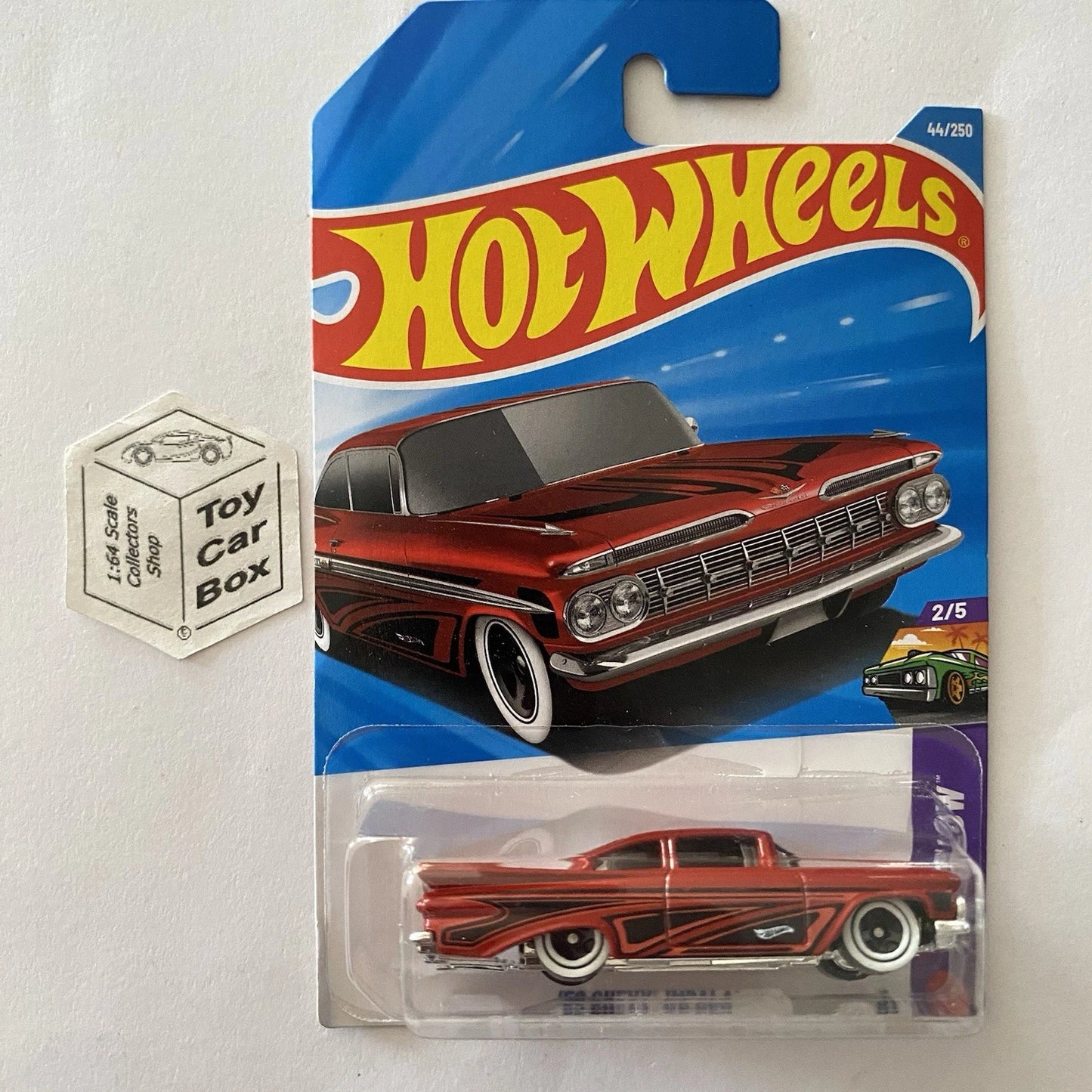 2026 HOT WHEELS #44 - ‘59 Chevy Impala (Red #2 Layin Low - Long Card) B64