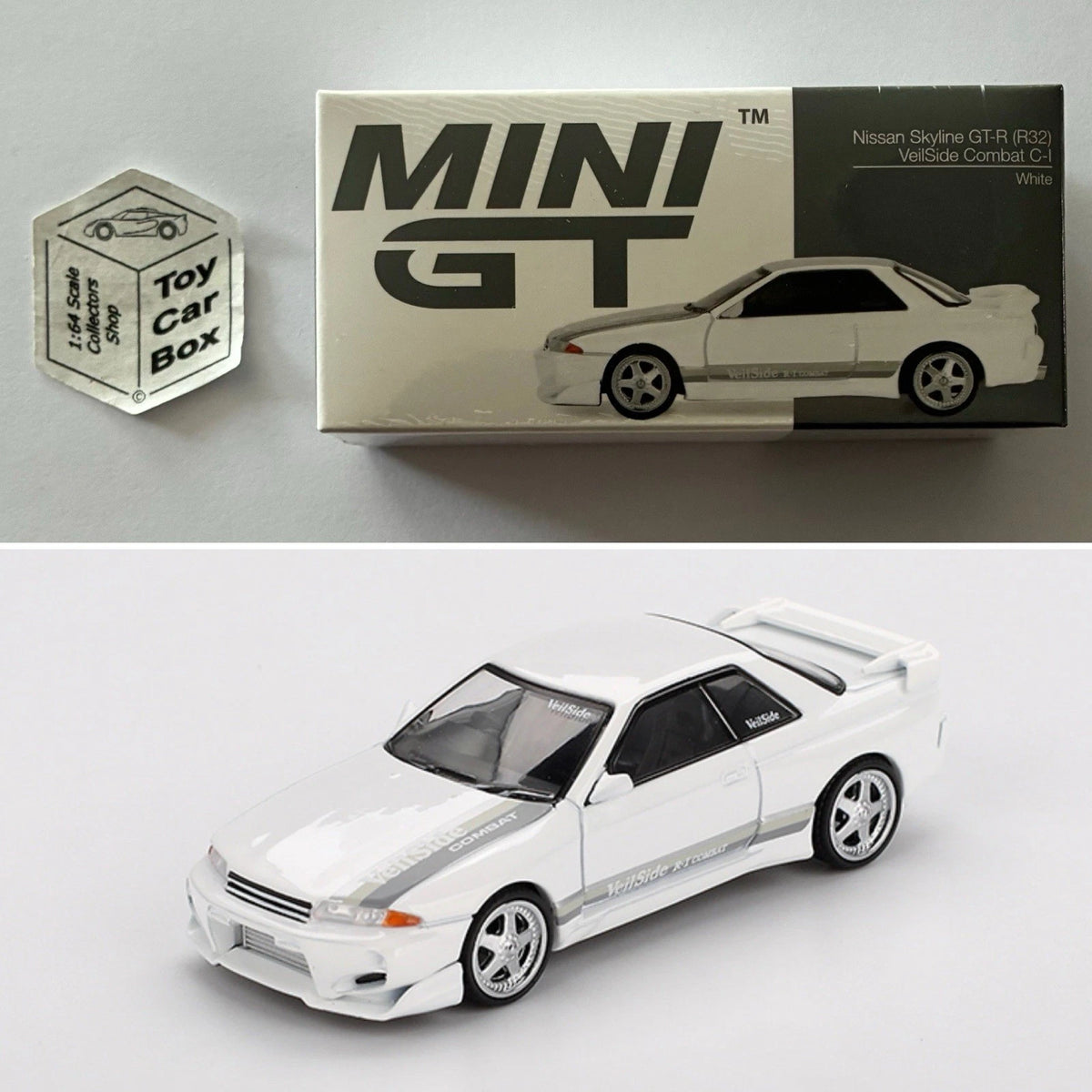 MINI GT #1066 - Nissan Skyline GT-R R32 VeilSide Combat C-1 (White - 1:64) N50g