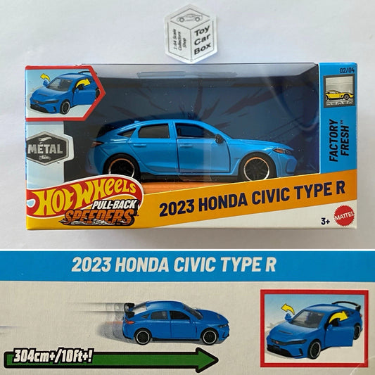 2026 HOT WHEELS 1:43* - 2023 Honda Civic Type R (Blue - Pull-back Speeders) H64