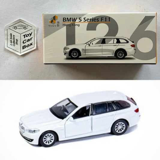 TINY #126 - BMW 5 Series Wagon F10 (White - 1/64 - Sealed Box) L00g