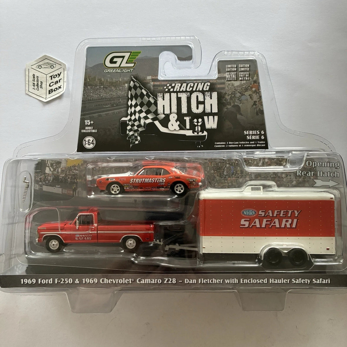GREENLIGHT - ‘69 Chevy Camaro Z28, Ford F250 & Trailer (Racing Hitch & Tow) V00g