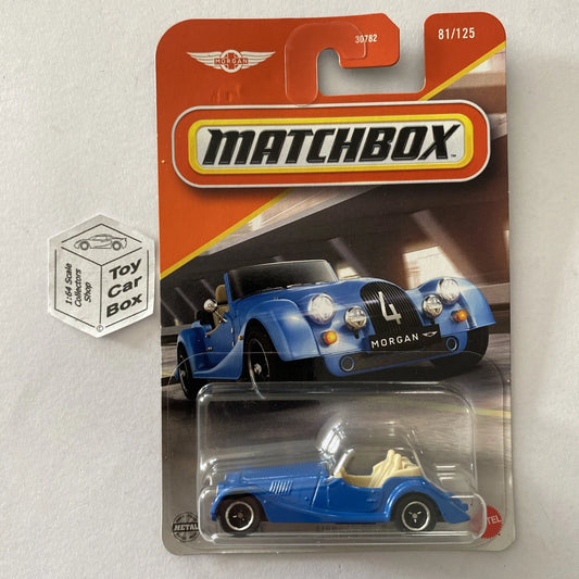 2025 MATCHBOX #81 - Morgan Plus Four (Blue - Long Card) B00