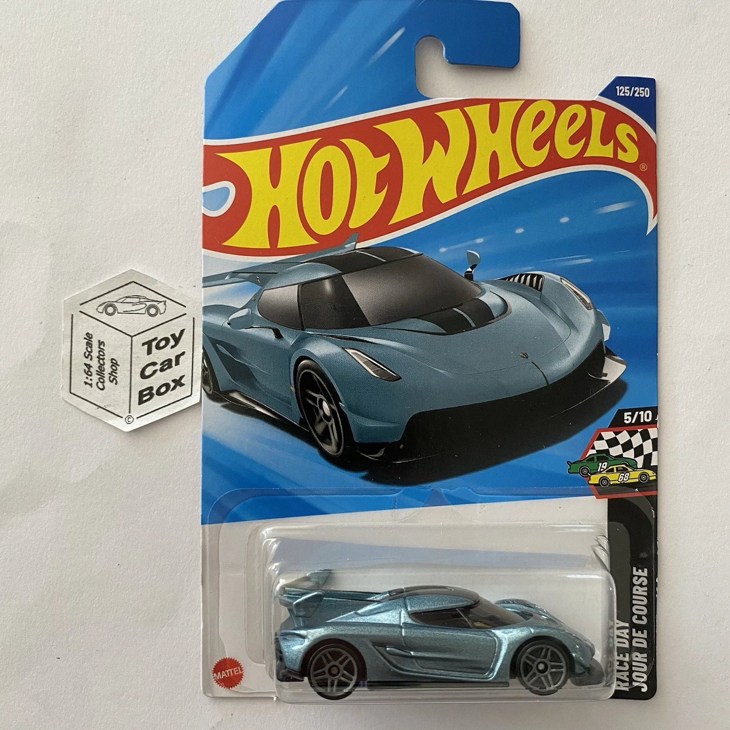 2025 HOT WHEELS #125 - 2020 Koenigsegg Jesko (Blue #5 Race Day- Blue Card) Z90