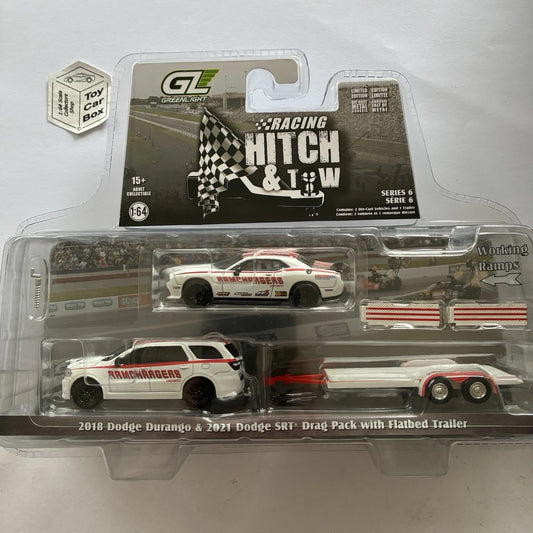 GREENLIGHT - Dodge Durango, SRT & Trailer (Ramchargers Racing Hitch & Tow) V00g