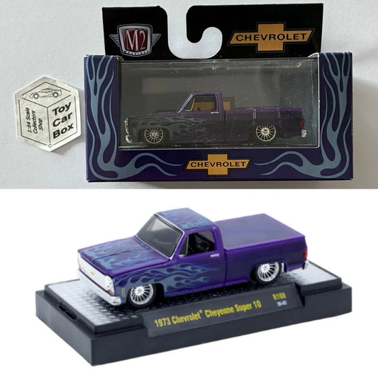 M2 MACHINES - 1973 Chevy Cheyenne Super 10 (Purple - Auto-Thentics R108) L92g