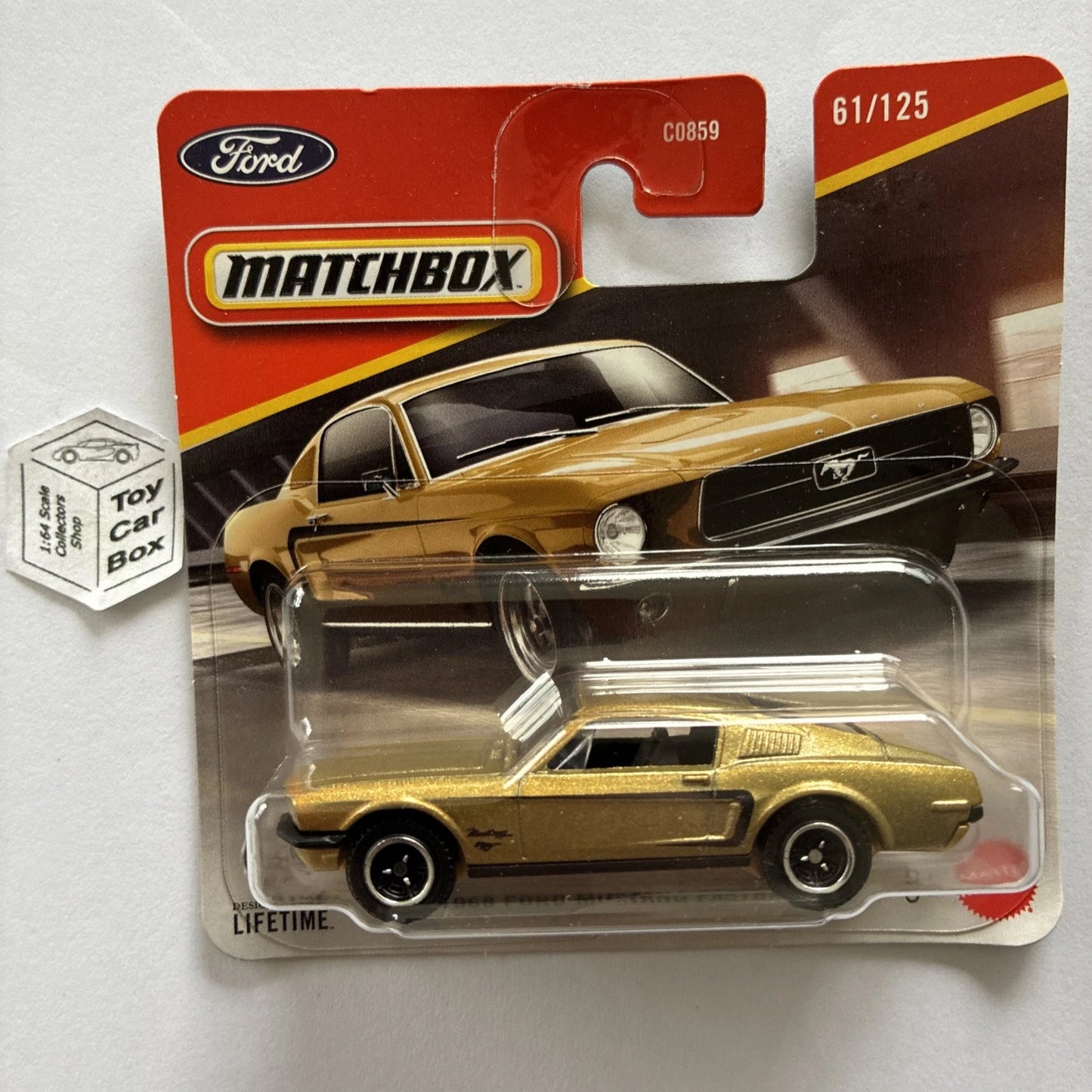 2026 MATCHBOX #61 - 1968 Ford Mustang Fastback (Gold - Short Card) B42g