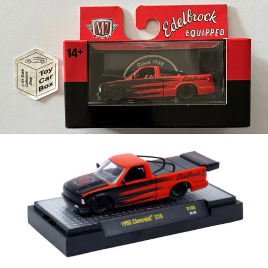 M2 MACHINES - 1995 Chevy S10 Pickup (Red ‘Edelbrock’ - Auto-Thentics R108) L92g