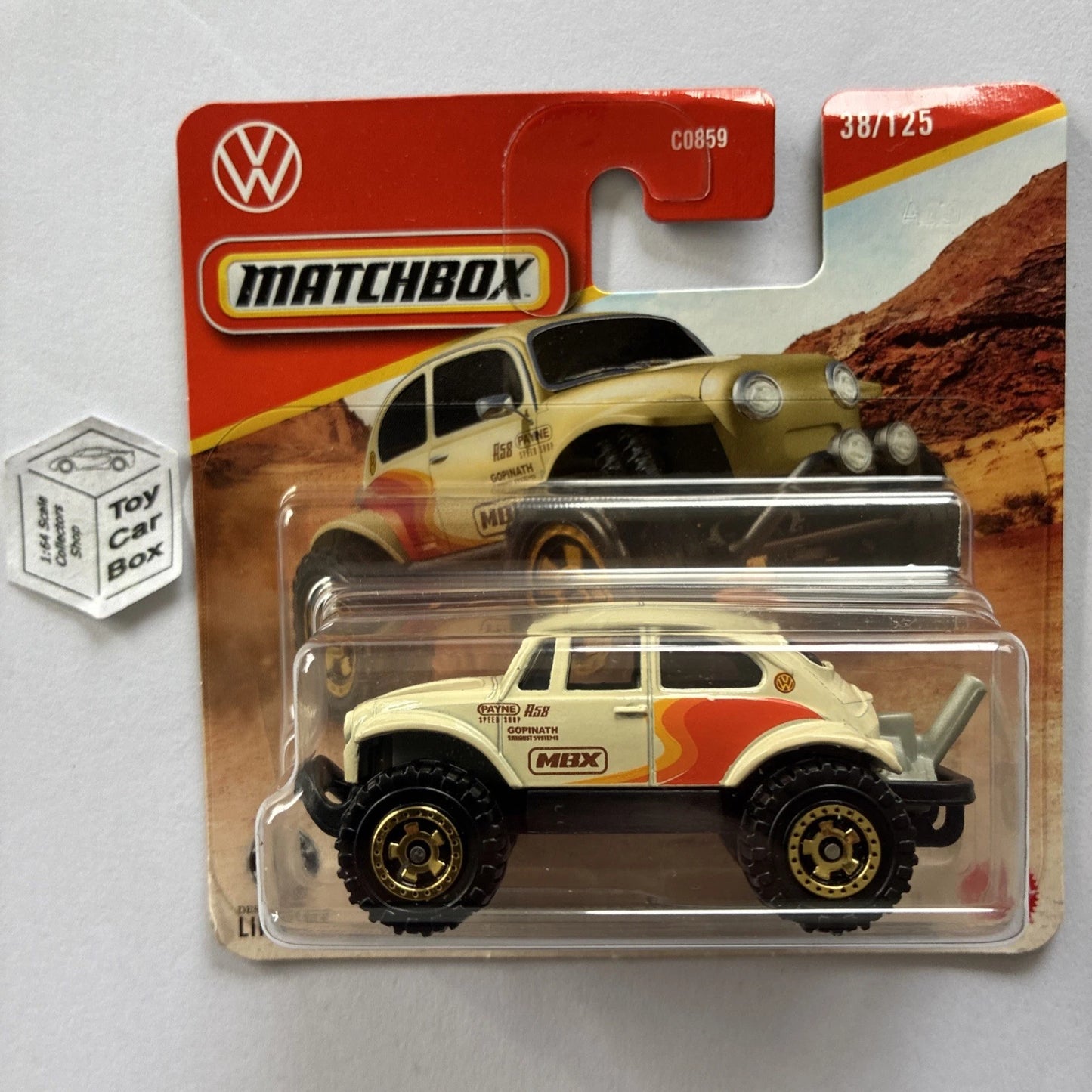 2026 MATCHBOX #38 - Volkswagen VW Beetle 4x4 (Tan - Short Card) B42g