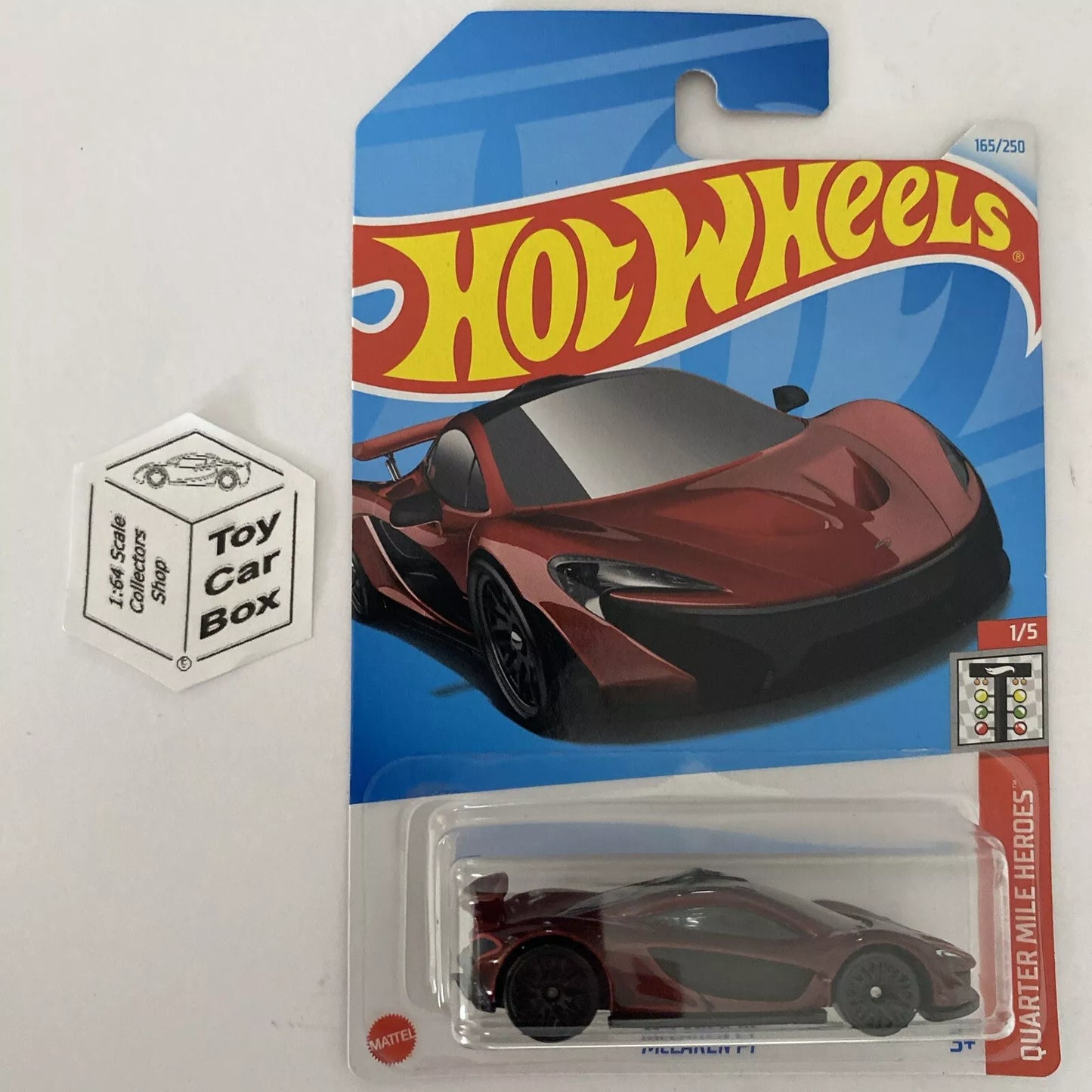 2024 HOT WHEELS #165 - McLaren P1 (Red #1 Quarter Mile Heroes - Long Card) B00