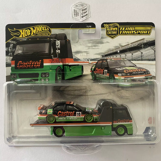 2024 HOT WHEELS Team Transport #65 - ‘96 Honda Accord & Fleet Flyer (Castrol) BF09g