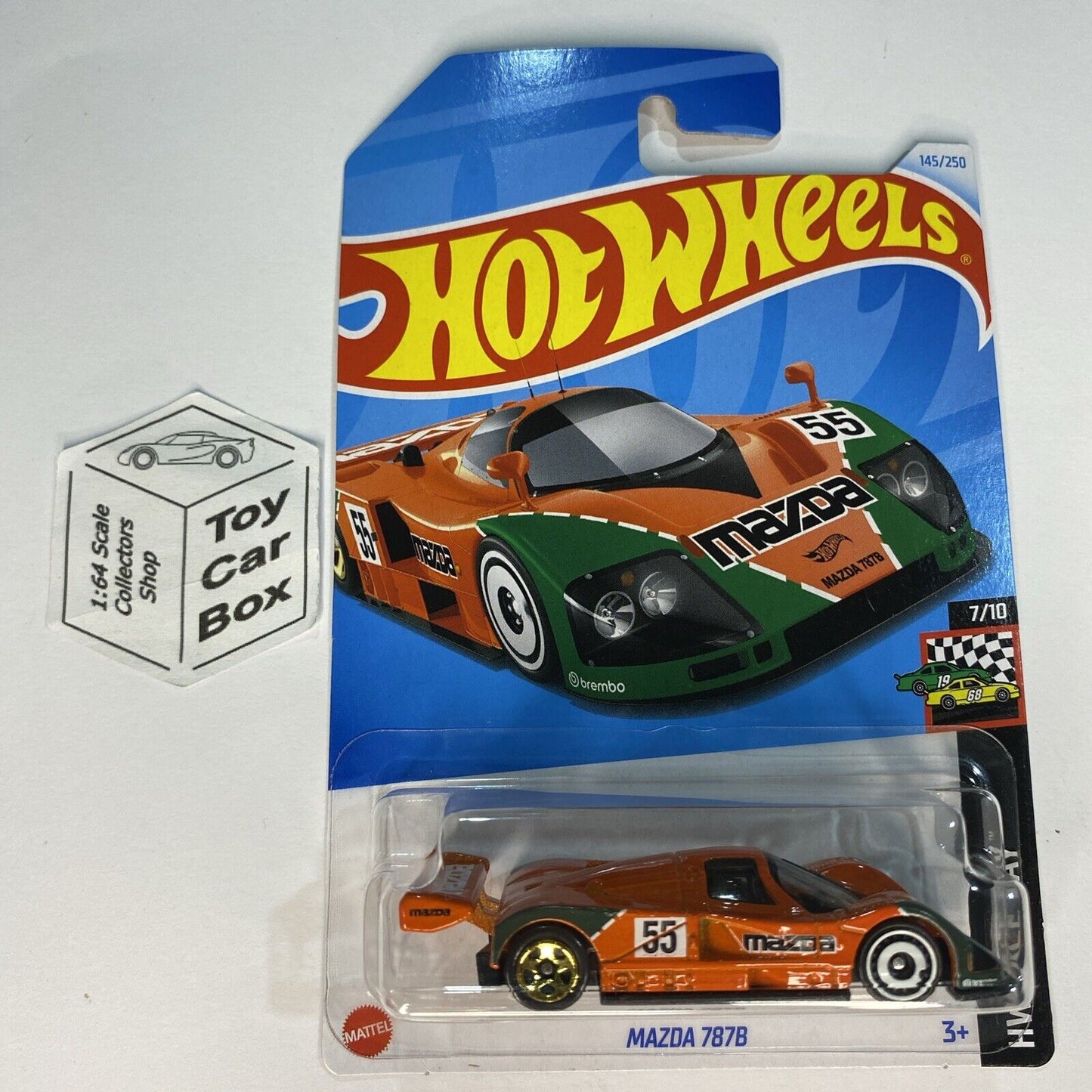 2024 HOT WHEELS #145 - Mazda 787B (Orange #7 HW Race Day - Long Card) B00