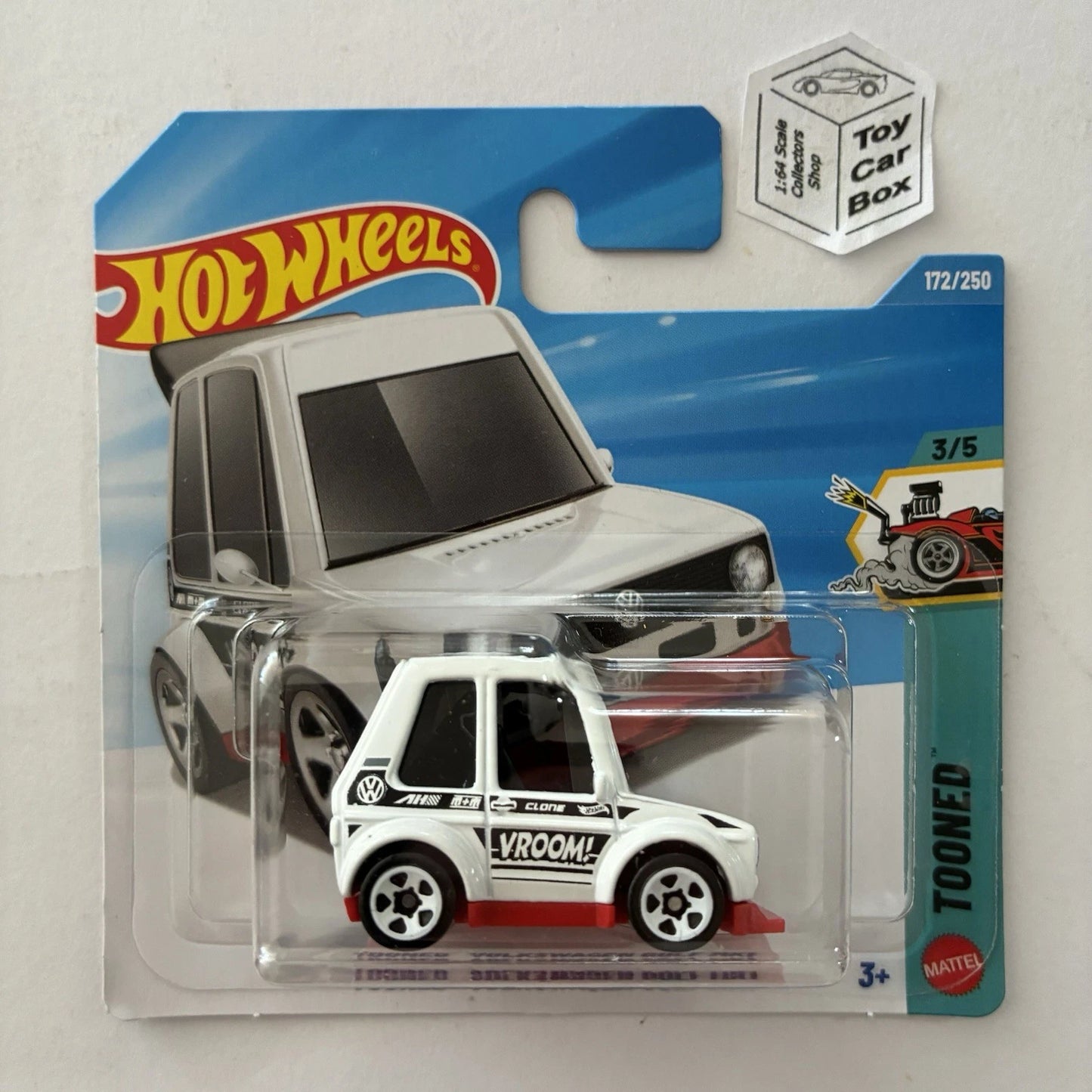 2026 HOT WHEELS #172 - Volkswagen VW Golf Mk1 (White #3 Tooned - Short Card) C75