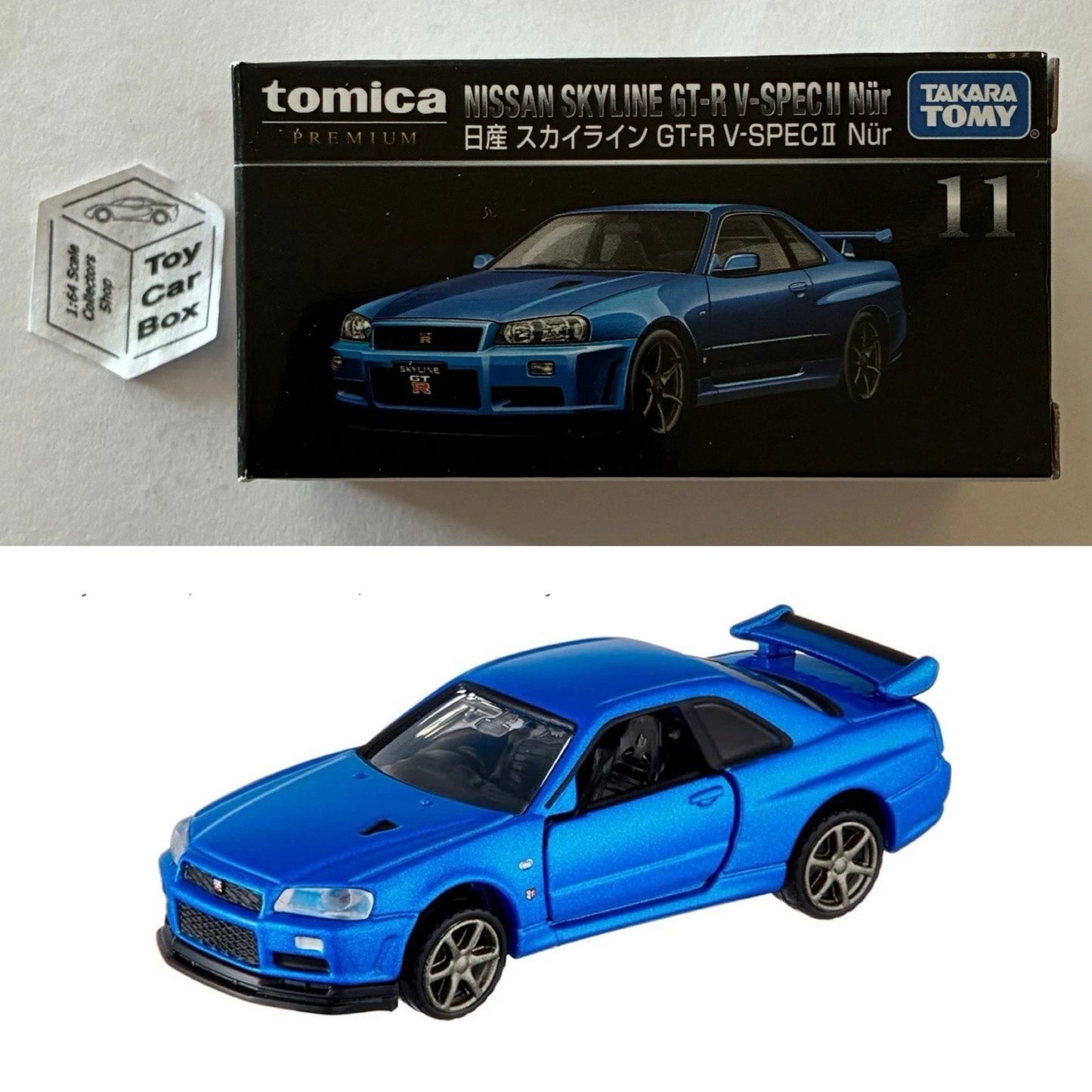 TOMICA Premium #11 - Nissan Skyline GT-R R34 V-Spec II Nur (Blue