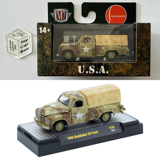 M2 MACHINES - 1949 Studebaker 2R Truck (USA Army - Auto-Thentics R102) L92g