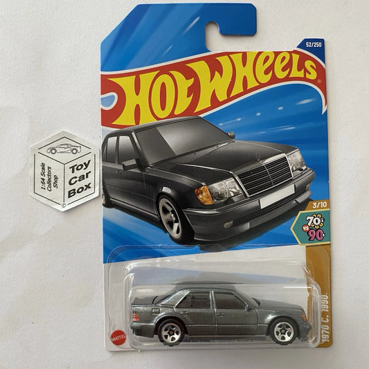 2025 HOT WHEELS #52 - Mercedes-Benz 500 E (Grey #3 70s Vs 90s - Long Card) B64