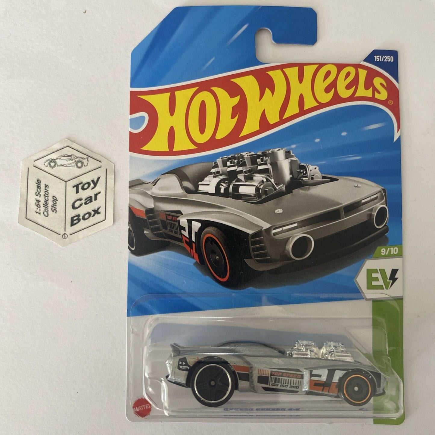 2025 HOT WHEELS #151 - Rodger Dodger 2.0 (Silver #9 HW EV - Long Card) B64