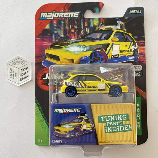 MAJORETTE Honda Civic EK9 Type-R (Yellow- JDM Legends Deluxe & Tuning Parts) G69