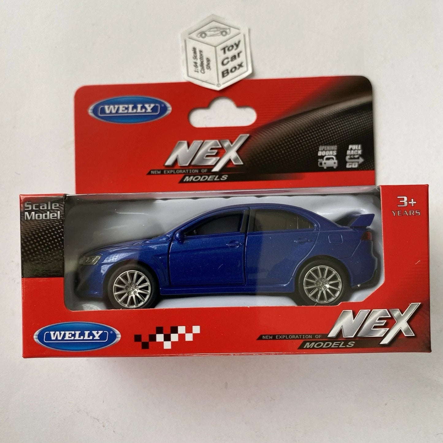 WELLY NEX 1/38 - Mitsubishi Lancer Evolution X (Blue #43655 - Boxed) D50