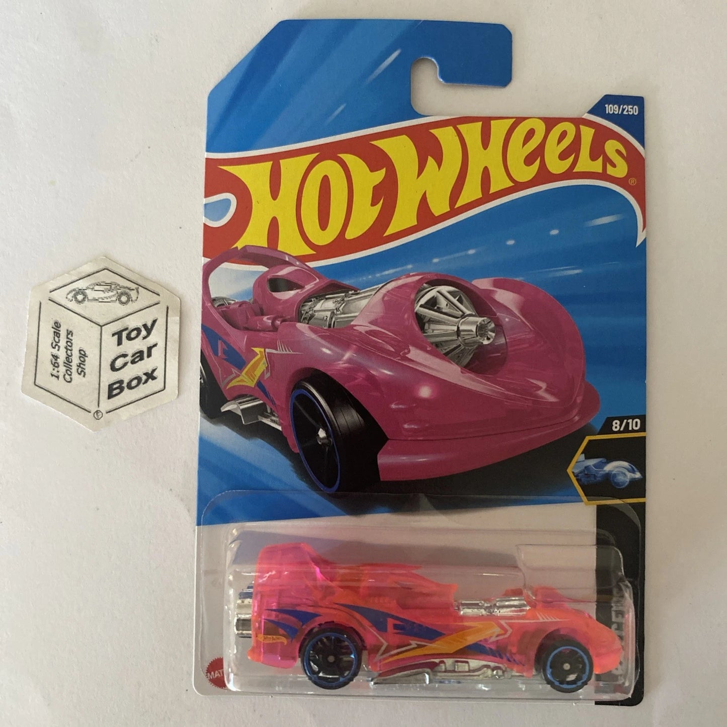 2025 HOT WHEELS #109 - Power Rocket (Pink #8 X-Racers - Long Card) B64