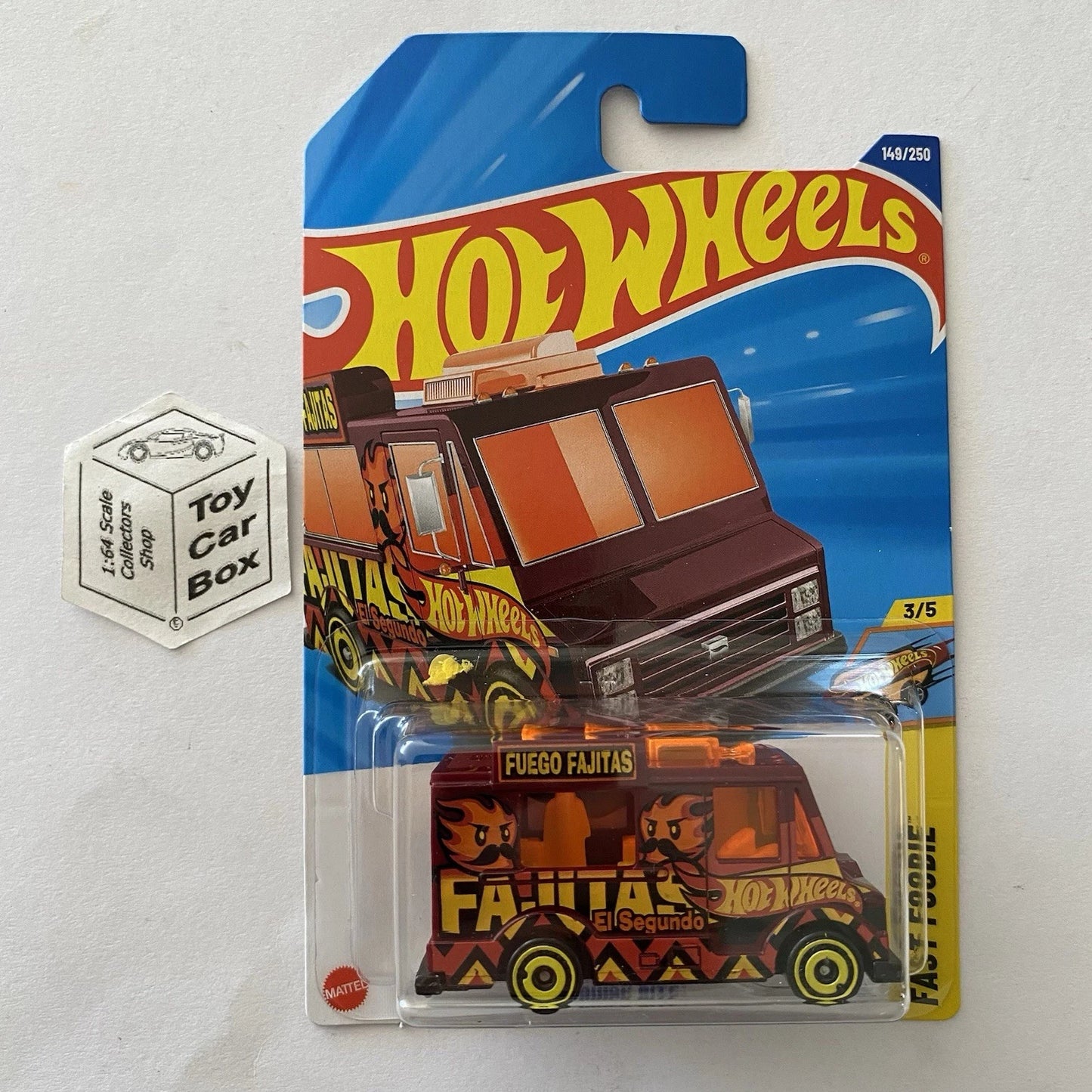 2025 HOT WHEELS #149 - Quick Bite (Maroon #3 Fast Foodie - Long Card) B64