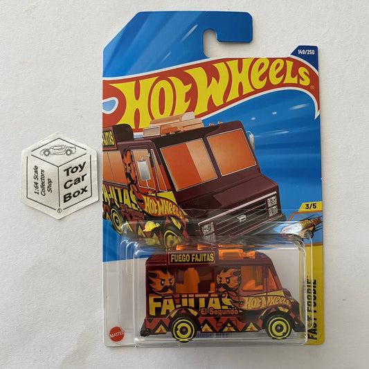 2025 HOT WHEELS #149 - Quick Bite (Maroon #3 Fast Foodie - Long Card) B64