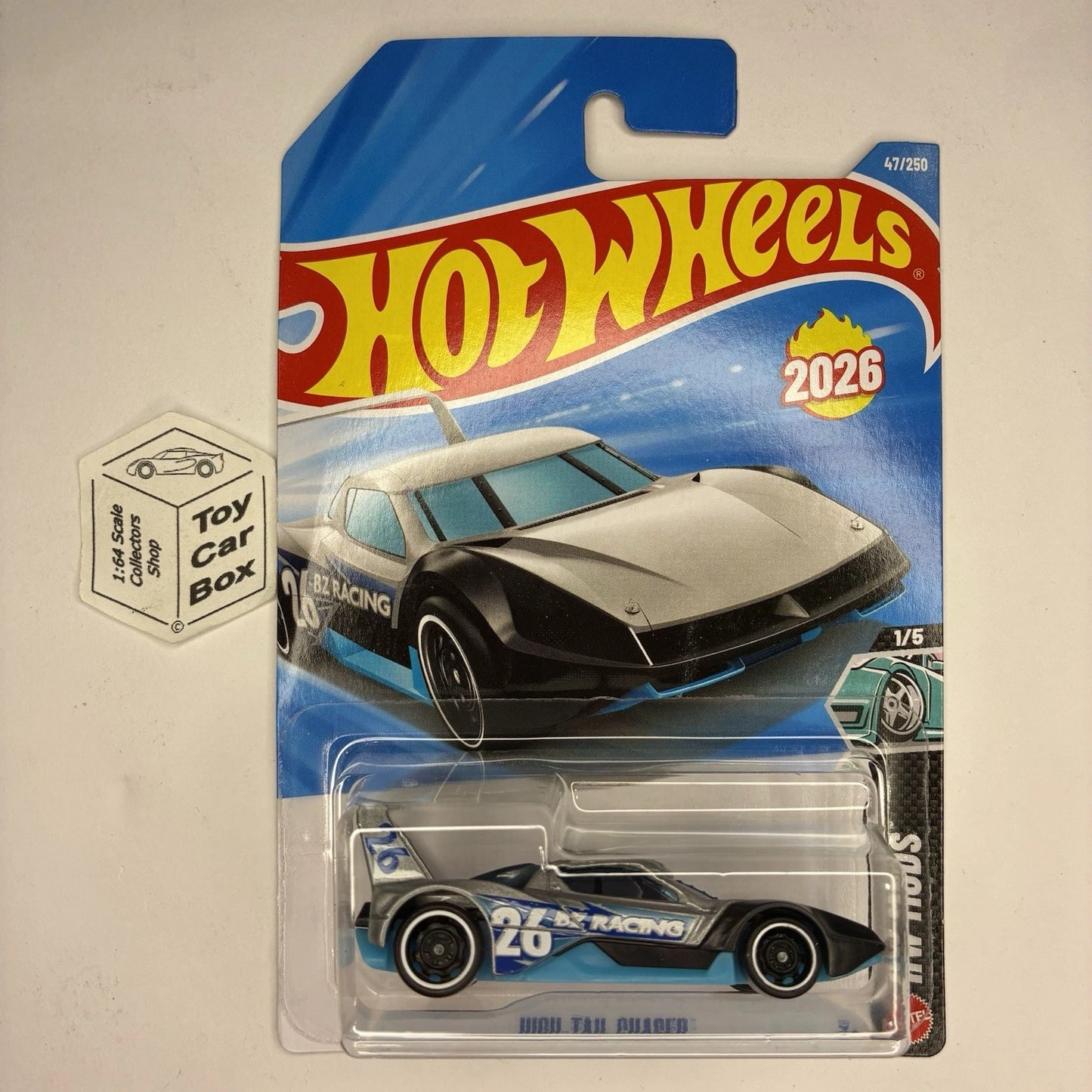 2026 HOT WHEELS #47 - High-Tail Chaser (Silver #1 HW Mods - Long Card) B64