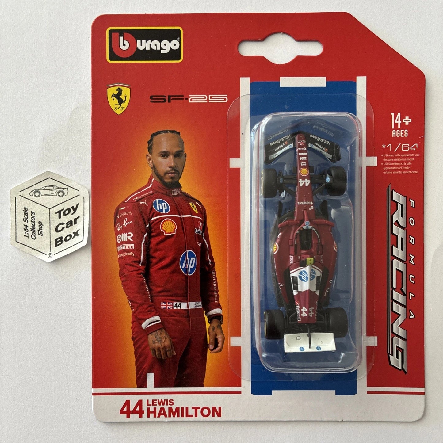 BBURAGO 1/64 Formula 1 - Ferrari SF25 (#44 Lewis Hamilton - 2025 F1 Season) J90g