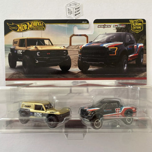 2024 HOT WHEELS Car Culture Twin Set - Ford Bronco R & ‘17 F-150 Raptor - Q10