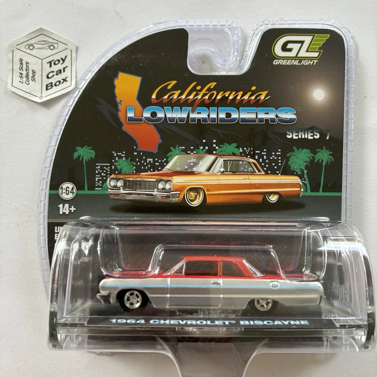GREENLIGHT - 1964 Chevy Biscayne (Red - California Lowriders 7) J45g