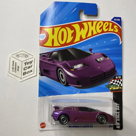 2025 HOT WHEELS #221 - ‘94 Bugatti EB110S (Purple #9 Race Day - Long Card) A80