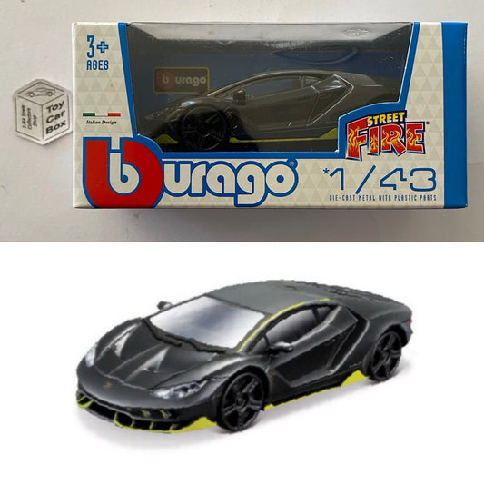 BBURAGO 1/43 - Lamborghini Centenario (Black - Street Fire - Boxed) E57g